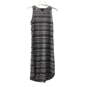 Banana Republic Fit and Flare Black & White Stretch Midi Dress Womans Size S